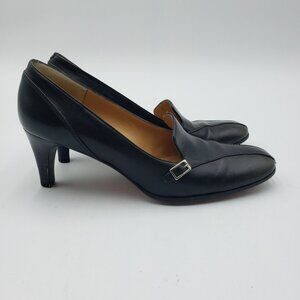 Bally Kitten Heels 6 Womens Slip On Leather Pumps Black